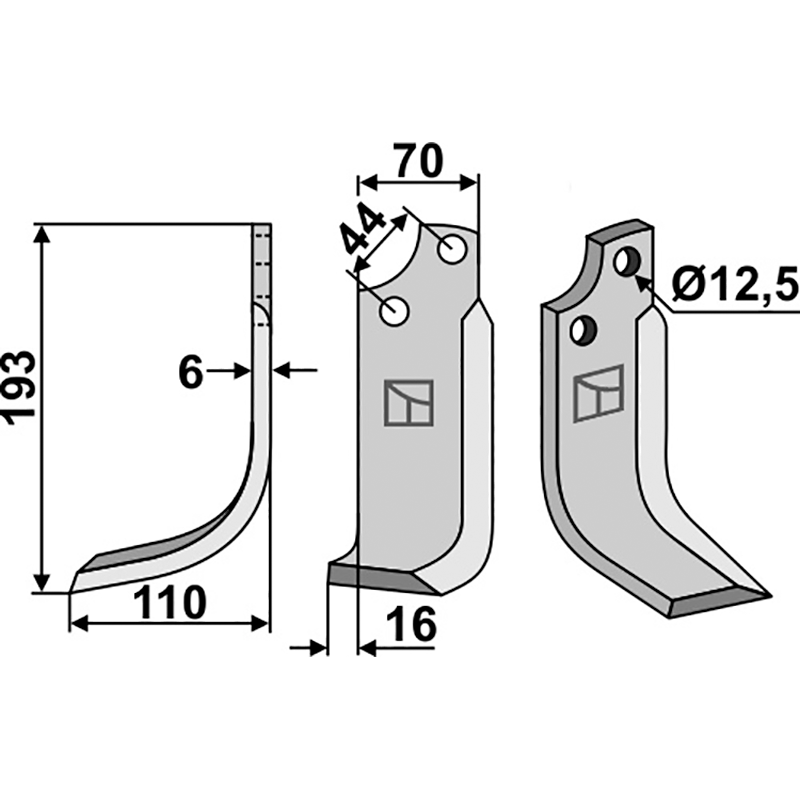 MAS-18L Fräsmesser, linke Ausführung Maschio/Gaspardo 19100424 Fräsmesser, linke Ausführung IHOF MAS-18L