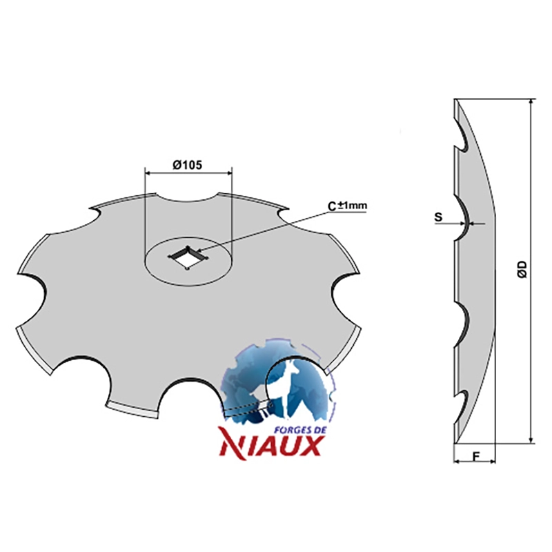 Landwirtschaft Bodenbearbeitung Scheibeneggen Scheibe gezackt Niaux Landwirtschaft Bodenbearbeitung Scheibeneggen Scheibe gezackt Niaux