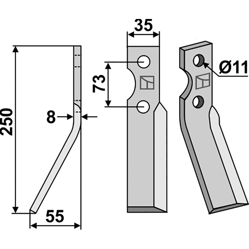 IND-74L Rotorzinken, linke Ausführung Simon Rotorzinken, linke Ausführung IHOF IND-74L