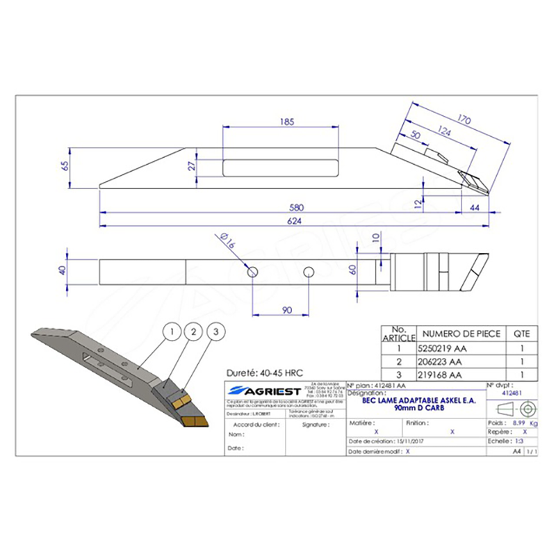 Landwirtschaft Bodenbearbeitung Grubber Tiefenlockerer Meissel Askel Hartmetall Rechts Nachbau