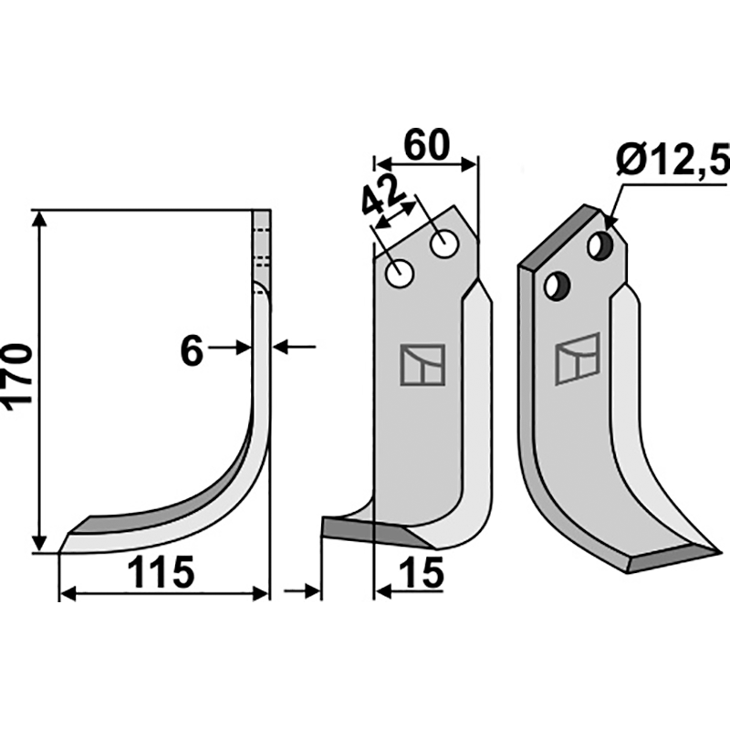 SIM-04L Fräsmesser, linke Ausführung Sicma (Miglianico) 4811282 Fräsmesser, linke Ausführung IHOF SIM-04L