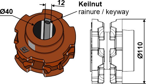 Nusskettenrad Ø110 |69-6-553 Industriehof Scherenbostel | Nusskettenrad Ø110 (69-6-553)