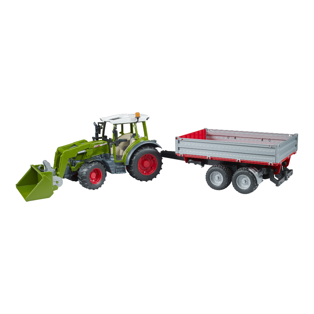 Bruder Fendt Vario 211 mit Frontlader und Bordwandanhänger Bruder Fendt Vario 211 mit Frontlader und Bordwandanhänger - Cover Image