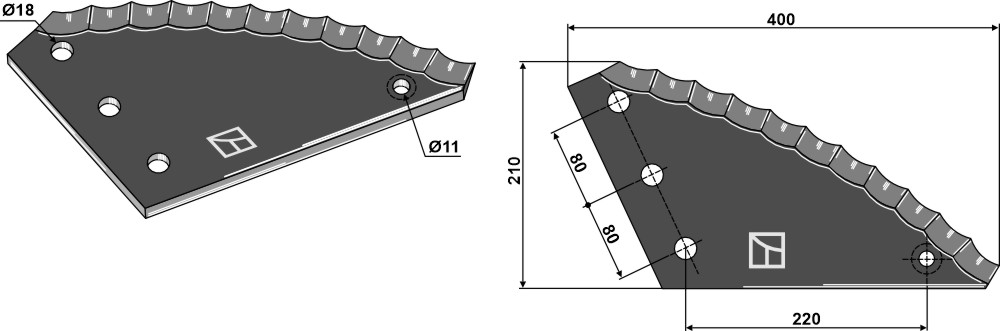 Futtermischwagenmesser - Hartmetallbeschichtet
