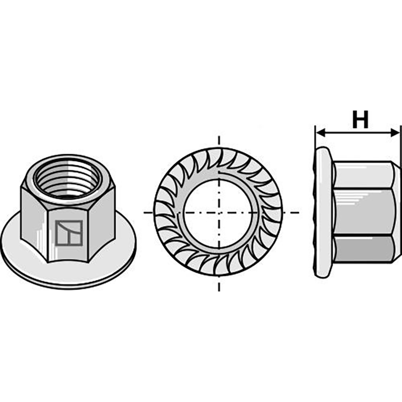 Landwirtschaft Bodenbearbeitung Grubber Schare & Leitbleche Bundmutter - M12x1,75 Landwirtschaft Bodenbearbeitung Grubber Schare & Leitbleche Bundmutter - M12x1,75
