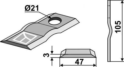 Rotorklinge 105x47mm passend für Claas Rotorklinge 105x47mm passend für Claas