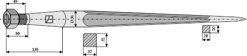 Frontladerzinken 800mm