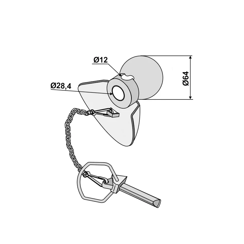 Unterlenkerfangprofil Kat 3-2 / 28,7 - 64 mm verzinkt Unterlenkerfangprofil Kat 3-2 / 28,7 - 64 mm verzinkt