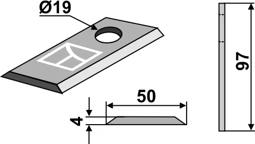 Rotorklinge 97x50mm passend für Freudendahl (J.F.) Rotorklinge 97x50mm passend für Freudendahl (J.F.)