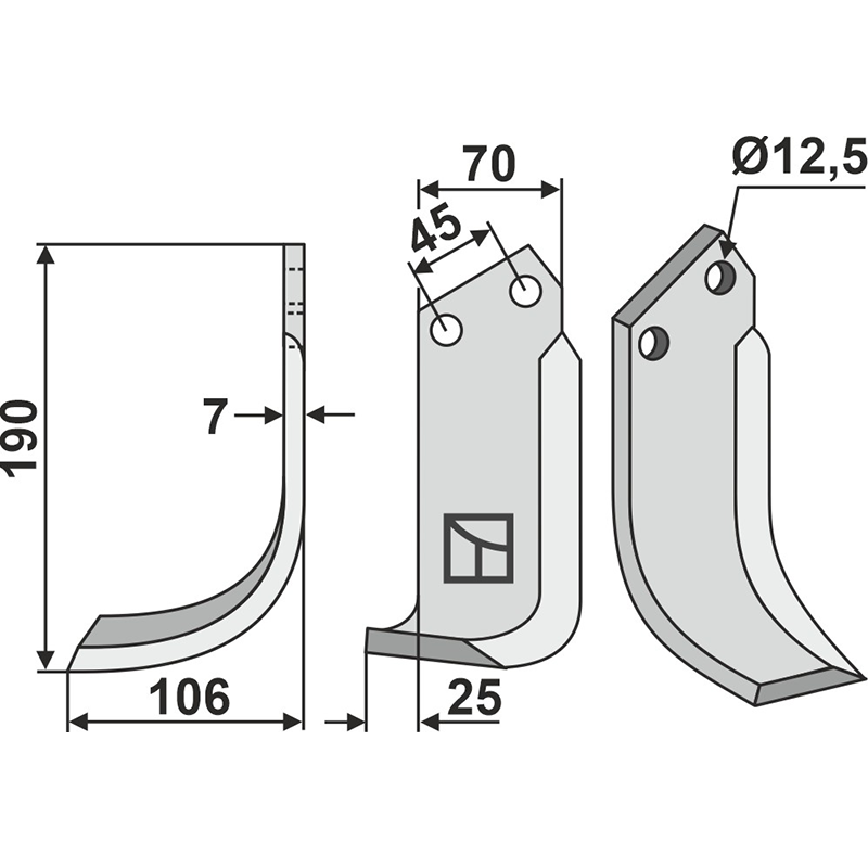 NAR-13L Fräsmesser, linke Ausführung Nardi 6CS5009 Fräsmesser, linke Ausführung IHOF NAR-13L