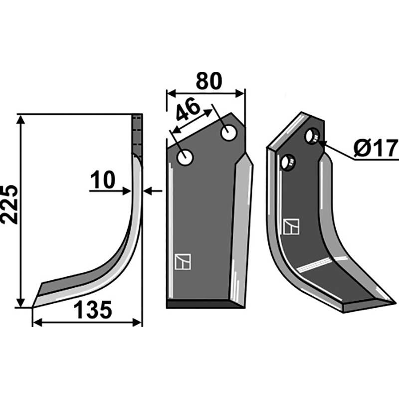 REE-01L Fräsmesser, linke Ausführung Reekie RRT199/3 Fräsmesser, linke Ausführung IHOF REE-01L