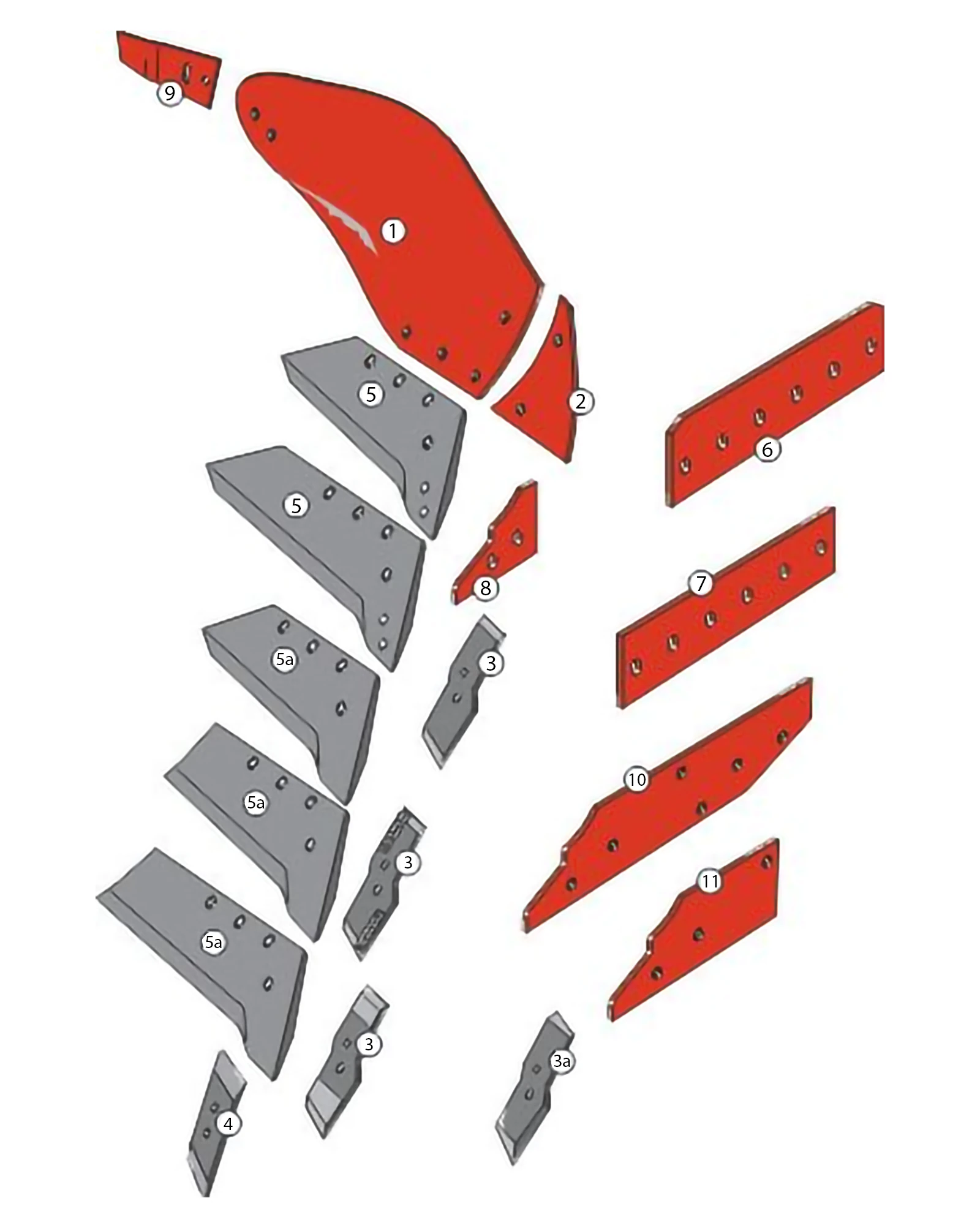 Explosionszeichnung Kuhn Pflugkörper Typ N4