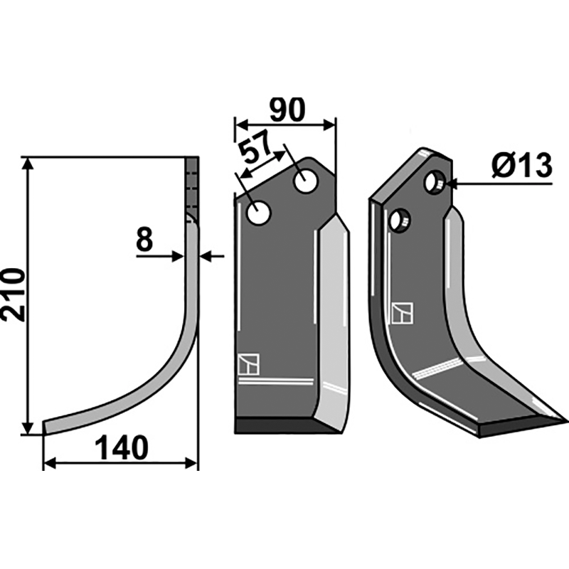 Howard 4439/610768 Fräsmesser, linke Ausführung IHOF HOW-18L
