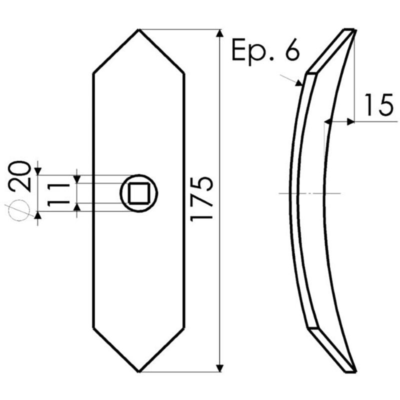 Hacktechnik Gänsefussspitze 6 Mm