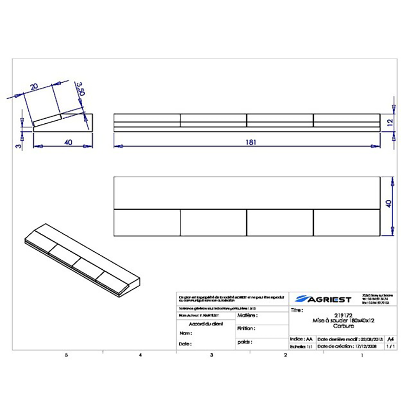 Grubber Anschweißteile Flach Anschweissteil Anlage 180X40X12 Hartmetall 180X40X12 Hartmetall