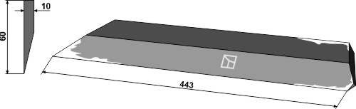 Seitenmesser 443mm - rechte Ausführung