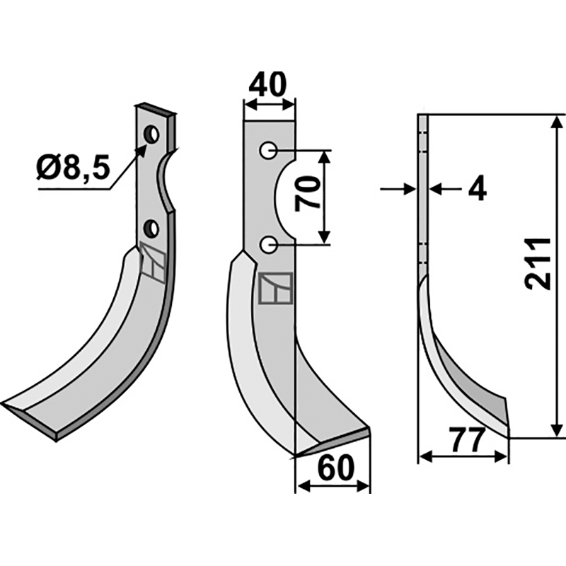 SEP-19R Fräsmesser, rechte Ausführung S.E.P. 430/450 - 215667 Fräsmesser, rechte Ausführung IHOF SEP-19R