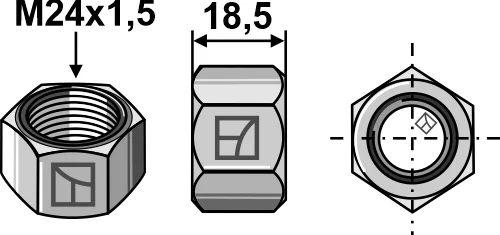 Mutter M24x1,5 - verzinkt