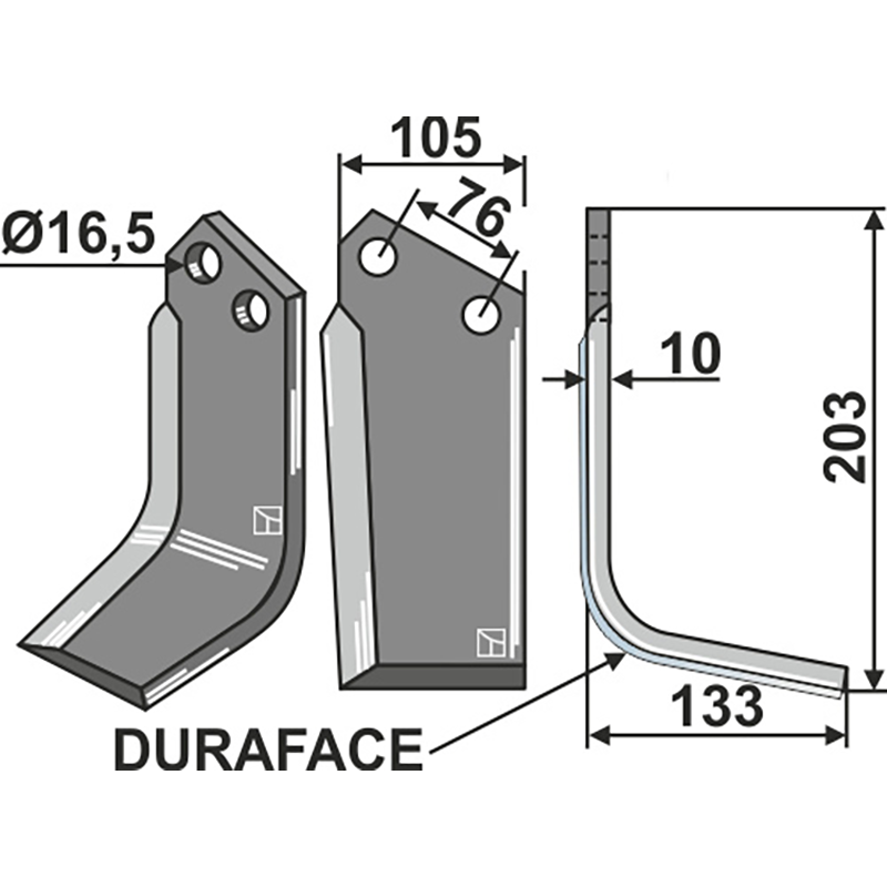 KUH-10R.D Fräsmesser DURAFACE, rechte Ausführung Kuhn 52359010 Fräsmesser DURAFACE, rechte Ausführung IHOF KUH-10R.D