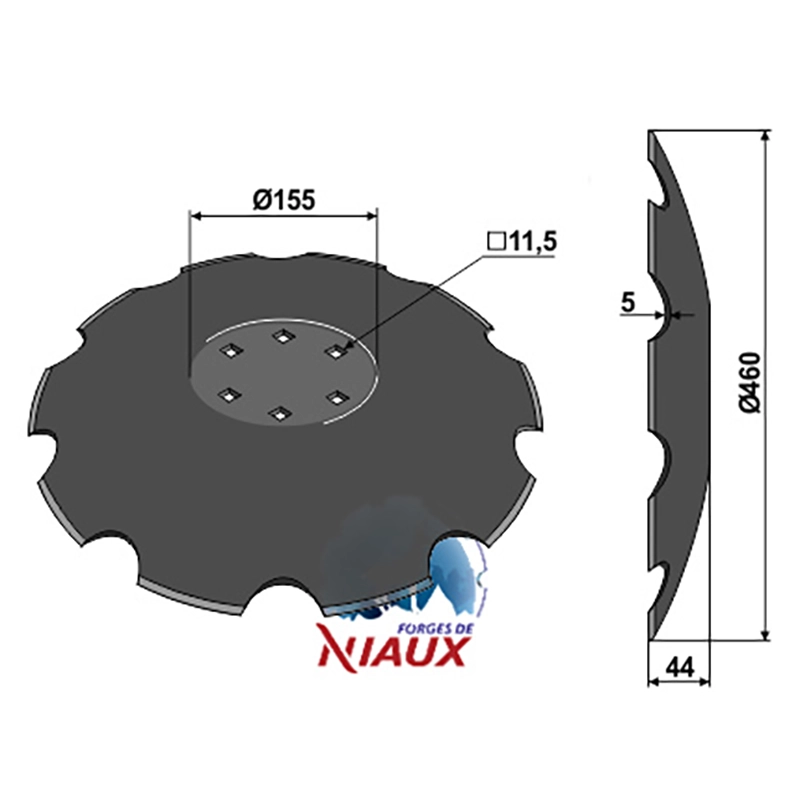Landwirtschaft Bodenbearbeitung Scheibeneggen Scheibe mit flachem Ansatz gezackt Kuhn|Niaux Landwirtschaft Bodenbearbeitung Scheibeneggen Scheibe mit flachem Ansatz gezackt Kuhn|Niaux