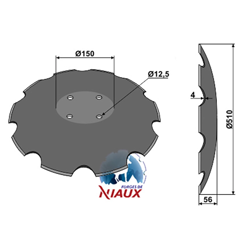 Landwirtschaft Bodenbearbeitung Scheibeneggen Scheibe mit flachem Ansatz gezackt Pöttinger|Niaux Landwirtschaft Bodenbearbeitung Scheibeneggen Scheibe mit flachem Ansatz gezackt Pöttinger|Niaux