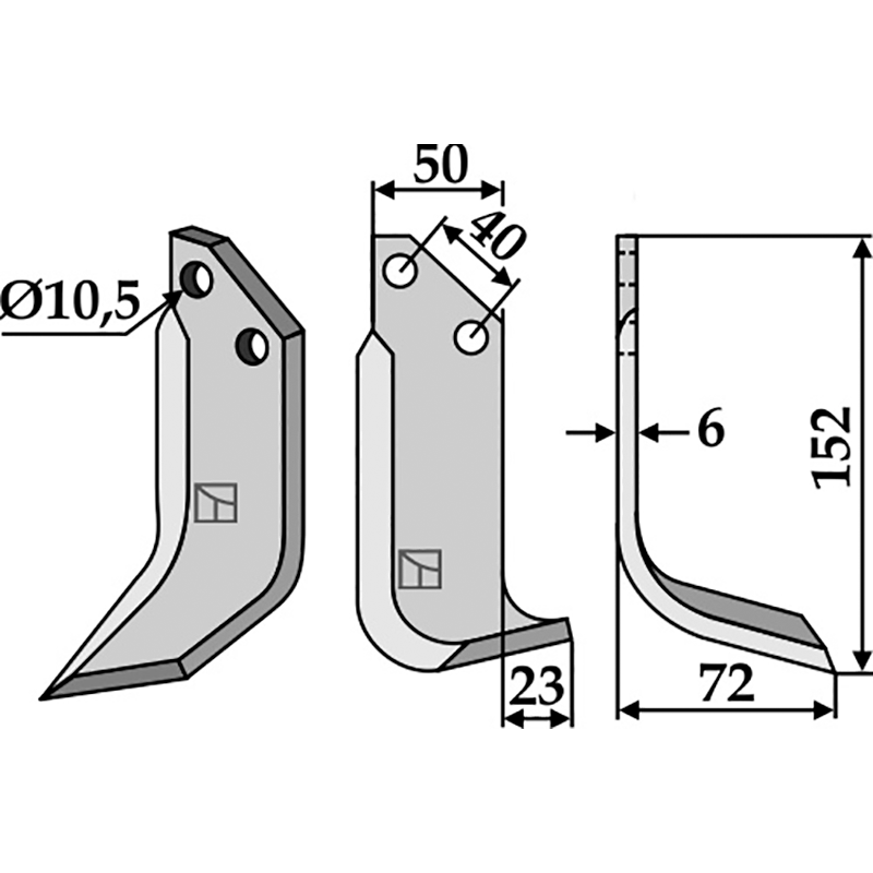 GRI-06R Fräsmesser, rechte Ausführung B.C.S.|Grillo|Pasquali 42305|7635|478 Fräsmesser, rechte Ausführung IHOF GRI-06R