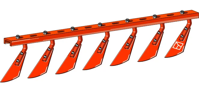 Abstreiferschiene mit 13 Spaten - rechts | 3100-44 Abstreiferschiene mit 13 Spaten - rechts (3100-44)