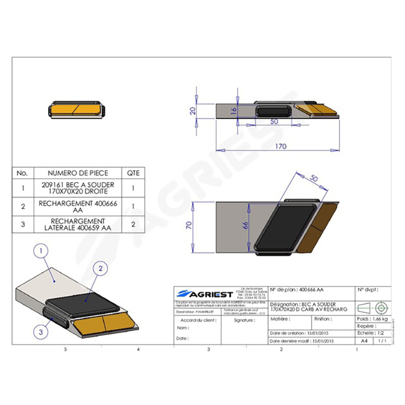Einschweißspitze 170X70X20 Rechts Zus. Aufpanzerung Hartmetall Grubber Anschweißteile Einschweißspitze 170X70X20 Rechts Zus. Aufpanzerung Hartmetall
