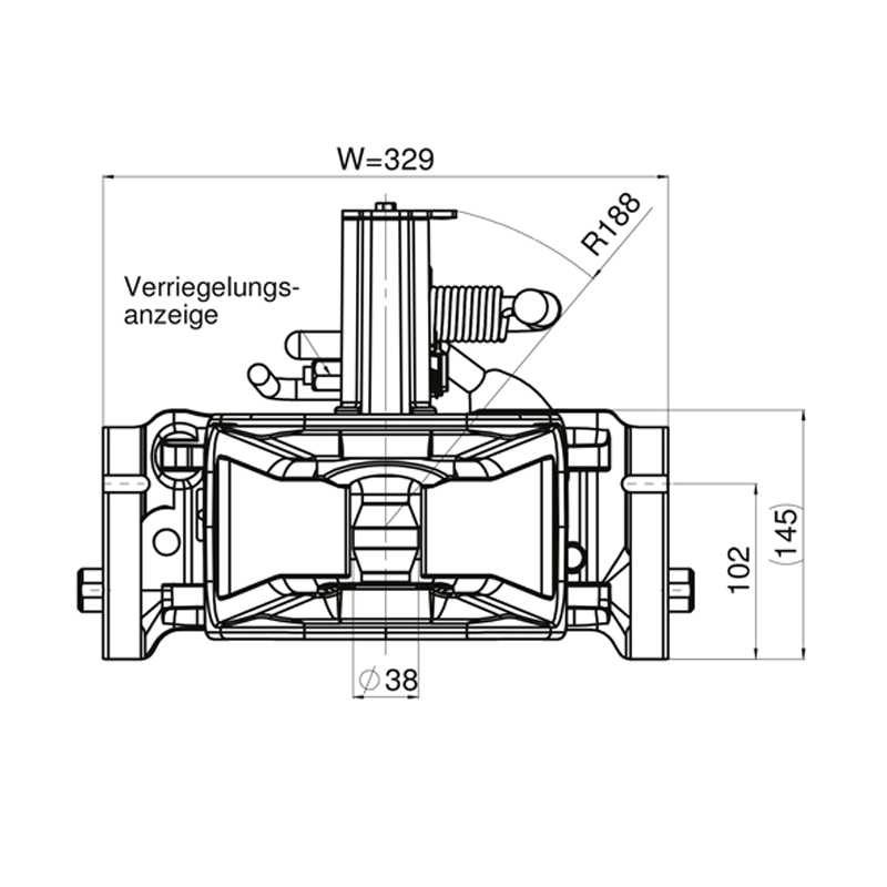 Anhängekupplung Scharmüller 05.3303.221-A11 330 mm Breite Fendt-Grau