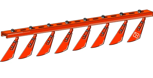 Abstreiferschiene mit 8 Spaten - rechts | 3100-18 Industriehof Scherenbostel | Abstreiferschiene mit 8 Spaten - rechts (3100-18)