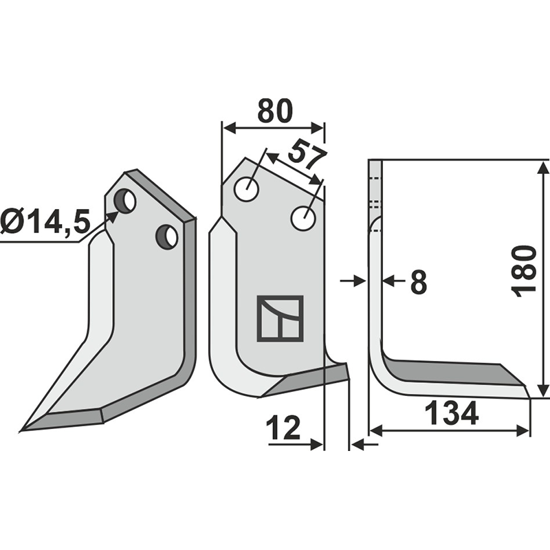 CEL-10R Fräsmesser, rechte Ausführung Breviglieri|Celli|Palladino|Sandri 0064818D|722533|560107|T4 Fräsmesser, rechte Ausführung IHOF CEL-10R