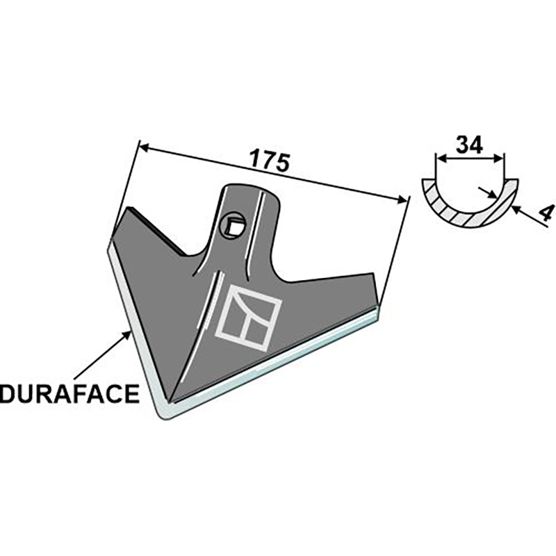 Landwirtschaft Bodenbearbeitung Grubber Schare & Leitbleche Hackschar - DURAFACE Grubber Schare & Leitbleche Hackschar - DURAFACE