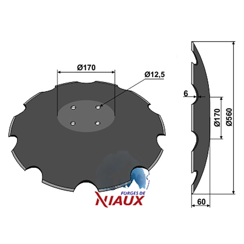 Landwirtschaft Bodenbearbeitung Scheibeneggen Scheibe mit flachem Ansatz gezackt Farmet|Niaux Landwirtschaft Bodenbearbeitung Scheibeneggen Scheibe mit flachem Ansatz gezackt Farmet|Niaux