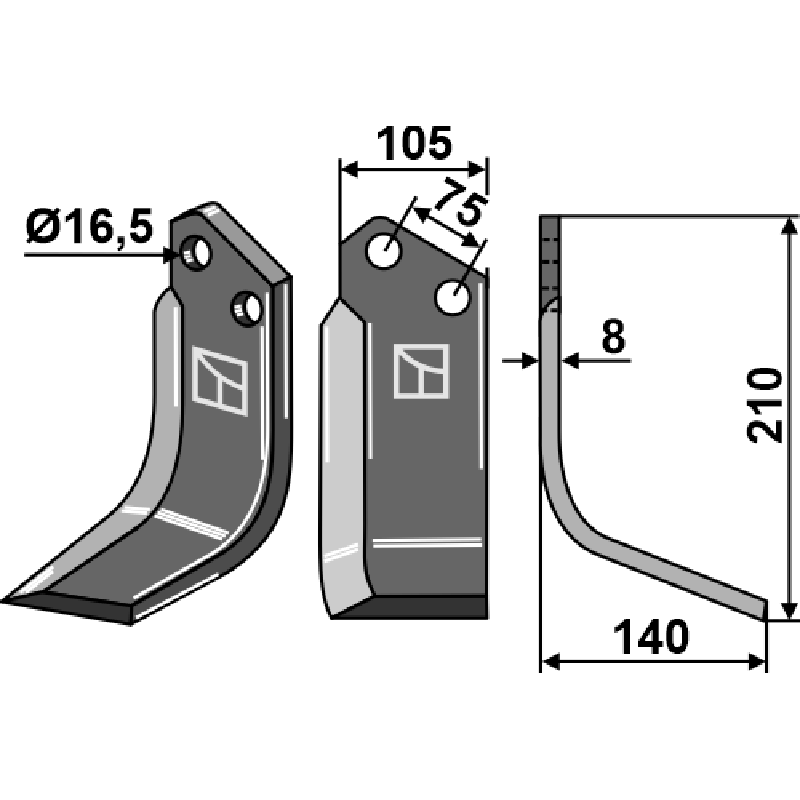 FAL-09R Fräsmesser, rechte Ausführung Falc 25.03.26 Fräsmesser, rechte Ausführung IHOF FAL-09R
