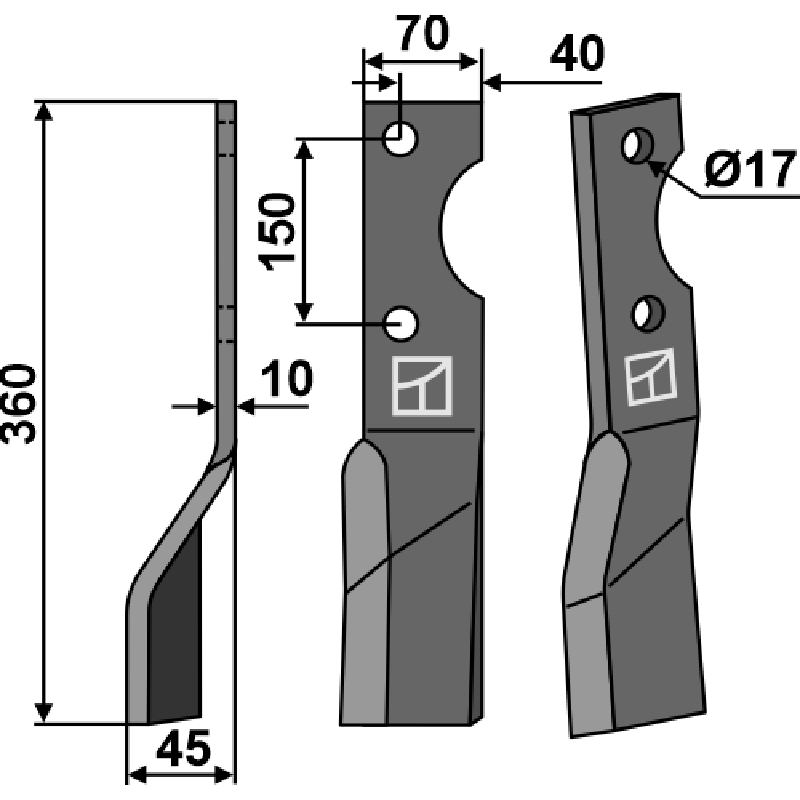 ALP-02L Rotorzinken, linke Ausführung Alpego D01399 Rotorzinken, linke Ausführung IHOF ALP-02L