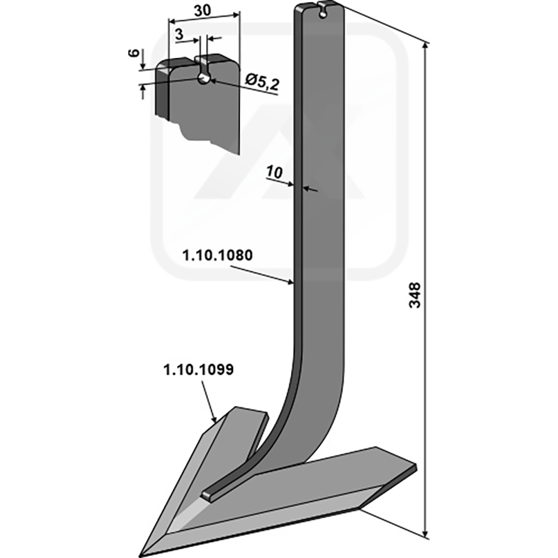 Landwirtschaft Bodenbearbeitung Grubber Schare & Leitbleche Stiel mit Schar 140mm Steketee Landwirtschaft Bodenbearbeitung Grubber Schare & Leitbleche Stiel mit Schar 140mm Steketee