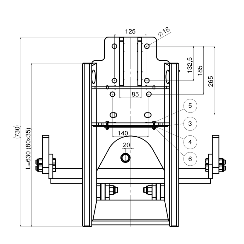 Lagerbock Scharmüller 00.135.04.0-A02 MB-Trac 65-70 bis 900 Anhängebock Scharmüller 00.135.04.0-A02 MB-Trac 65-70 bis 900