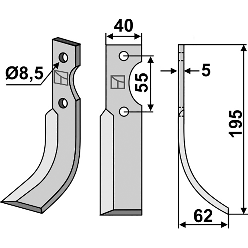 MAB-04R Fräsmesser, rechte Ausführung M.A.B. Bocchini Fräsmesser, rechte Ausführung IHOF MAB-04R