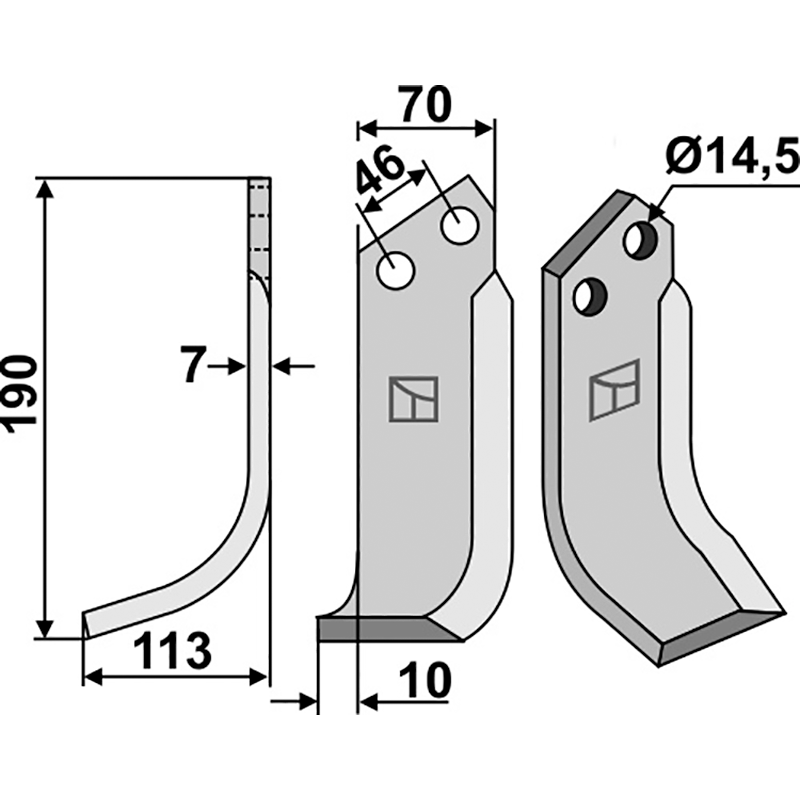 SOV-03L Fräsmesser, linke Ausführung Muratori|Sovema|Ommas 1200014|900111004|140 Fräsmesser, linke Ausführung IHOF SOV-03L