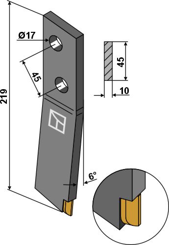 Schraubzinken - rechts - Hartmetall |101.ext-1193 Schraubzinken - rechts - Hartmetall (101.ext-1193)