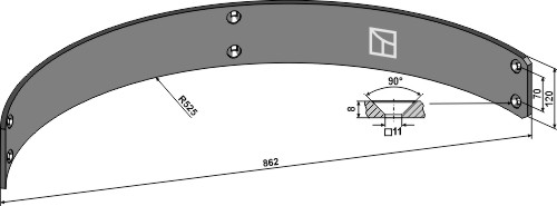 Leitblech 862mm |69-10-009 Leitblech 862mm (69-10-009)