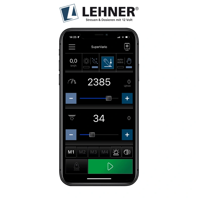 LEHNER SuperVario mit App-Steuerung für Grünlandverbesserungen LEHNER SuperVario mit LISA App-Steuerung für Smartphone