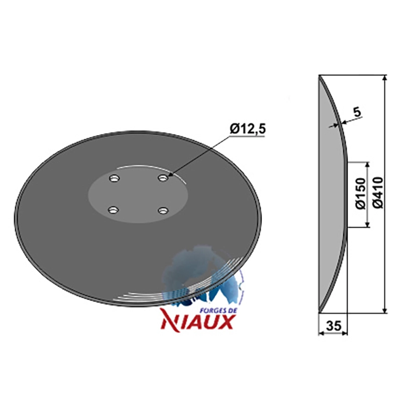 Landwirtschaft Bodenbearbeitung Scheibeneggen Scheibe mit flachem Ansatz glatt Niaux Landwirtschaft Bodenbearbeitung Scheibeneggen Scheibe mit flachem Ansatz glatt Niaux