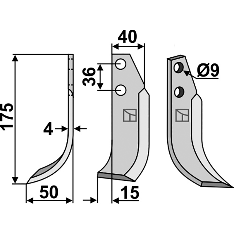 IND-125L Fräsmesser, linke Ausführung Tielbürger KB-001-006 Fräsmesser, linke Ausführung IHOF IND-125L