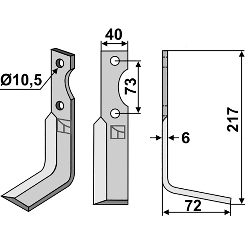 PAB-03R Fräsmesser, rechte Ausführung Pasbo G11-14-72-83-84 Fräsmesser, rechte Ausführung IHOF PAB-03R