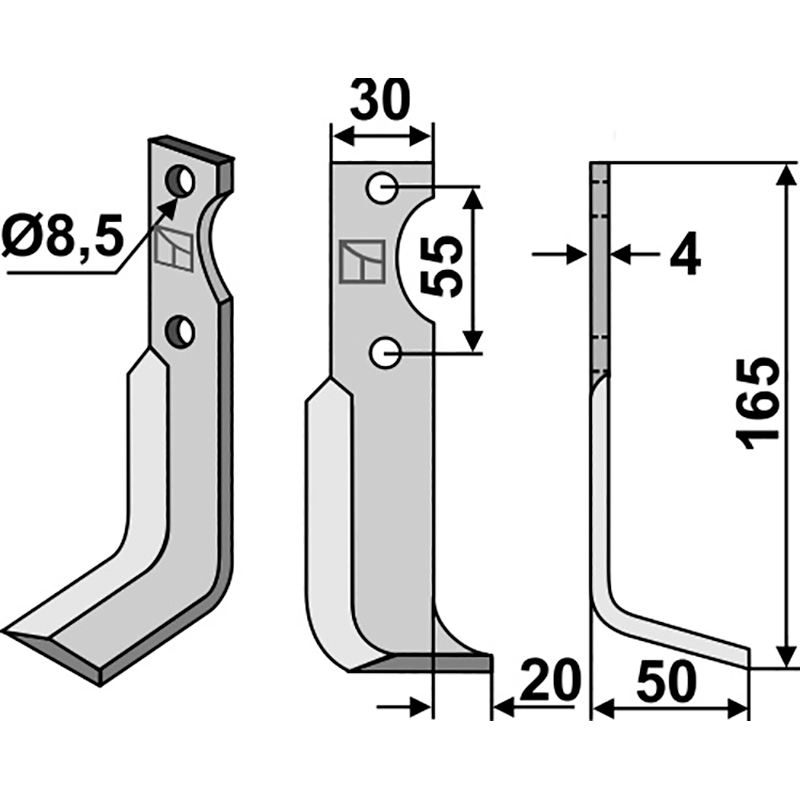 MAB-03R Fräsmesser, rechte Ausführung M.A.B. Bocchini Fräsmesser, rechte Ausführung IHOF MAB-03R