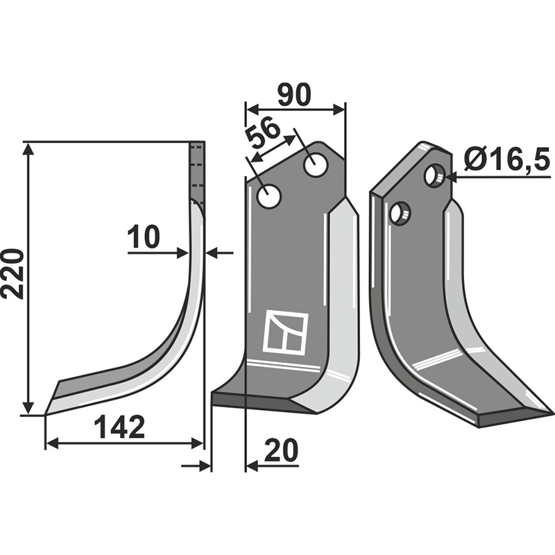 MAS-27L Fräsmesser, linke Ausführung Maschio/Gaspardo 09400415 Fräsmesser, linke Ausführung IHOF MAS-27L
