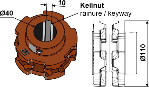 Nusskettenrad Ø110 |69-6-552 Nusskettenrad Ø110 (69-6-552)