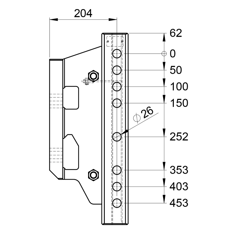 Anhängebock Scharmüller 00.152.05.0-A17 für John Deere 3040 bis 3650 