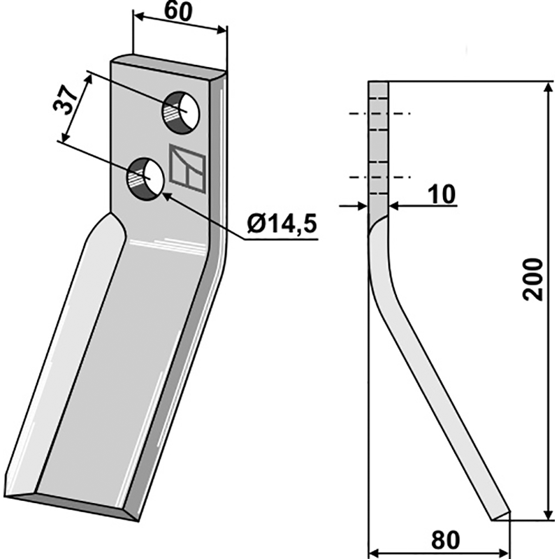 RH-104-R Rotorzinken - Rechte Ausführung Sicma Rotorzinken - Rechte Ausführung IHOF RH-104-R